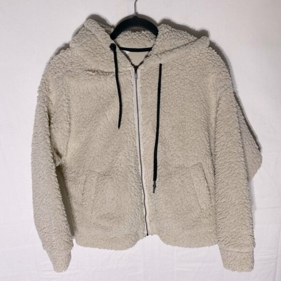 Shambhala Beige Full Zip Plush Sherpa Hoodie L - Picture 1 of 16